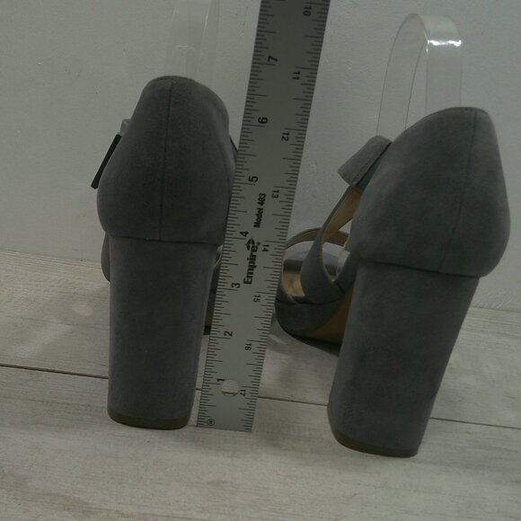 Sexy Naturalizer Adrie Retro Strappy Gray Suede High Block Heel Size 10 W | Wide - Picture 8 of 14
